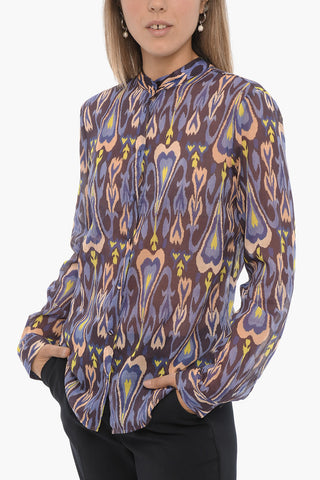 LE STAMPE Blusa in Cotone e Seta a Fantasia