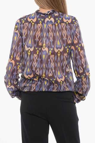 LE STAMPE Blusa in Cotone e Seta a Fantasia