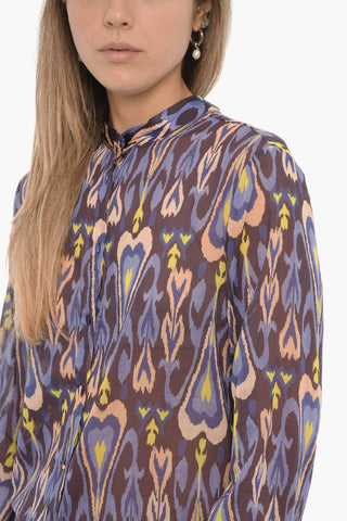 LE STAMPE Blusa in Cotone e Seta a Fantasia