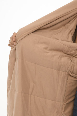 Solid Color Quilted Coat with Belt