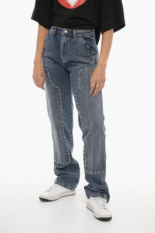 Regular Fit Jeans with Jewels Trims 21cm