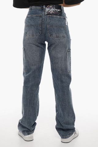 Regular Fit Jeans with Jewels Trims 21cm