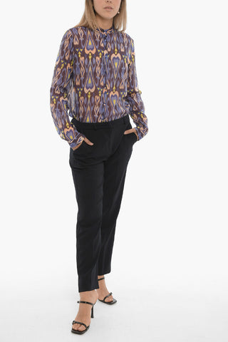 Pantaloni in Tessuto Stretch con Passanti