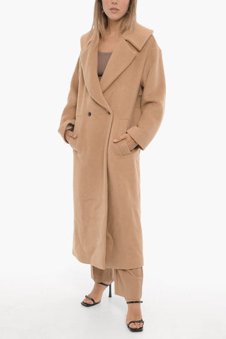 Solid Color BRUXELLES Double-Breasted Coat with Fringes