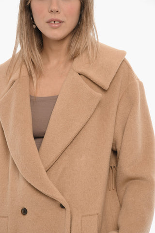 Solid Color BRUXELLES Double-Breasted Coat with Fringes
