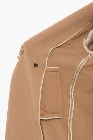 Solid Color BRUXELLES Double-Breasted Coat with Fringes