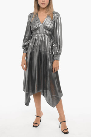 Midi-Tunika ESTELLE asymmetrisch aus Lurex