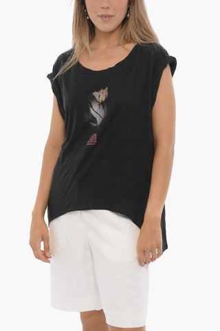 Sleeveless Asymmetrical MIDNIGHT SANZA T-Shirt