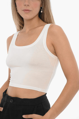 Top Crop ADRIANNE a Tinta Unita