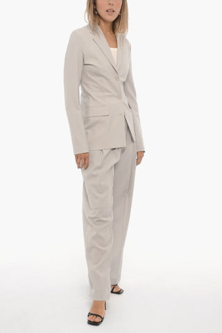 Wool Single-Breasted Slim-Fit Blazer with Cut-Out Detail