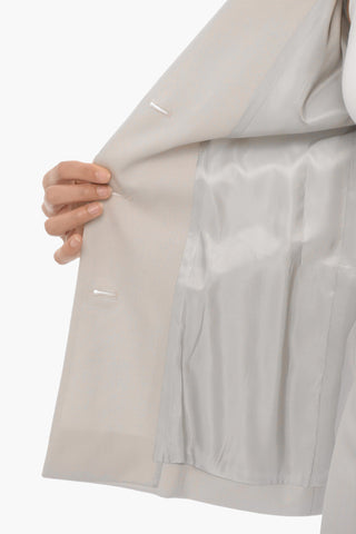 Wool Single-Breasted Slim-Fit Blazer with Cut-Out Detail