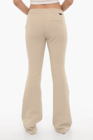 Solid Color Twill Flared Pants