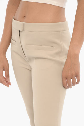 Solid Color Twill Flared Pants