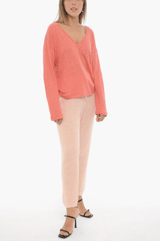 V-Neck Linen Sweater