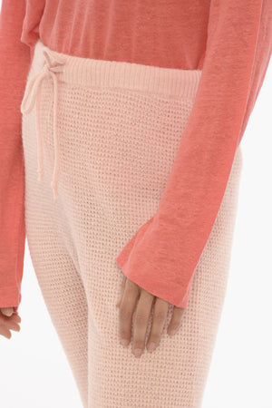 Solid Wool-Blend Pants with Elastic Waist