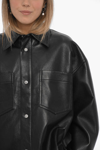 Overshirt MARTIN Oversize Fit in Pelle Rigenerata con Doppio Taschino