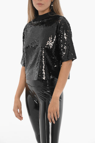 Top JUELA a Maniche Corte con Paillettes