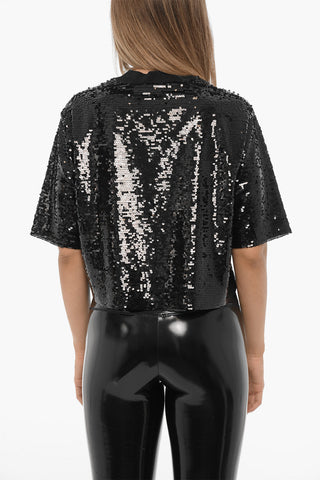 Top JUELA a Maniche Corte con Paillettes