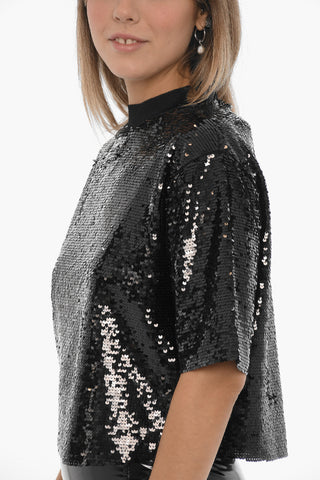 Top JUELA a Maniche Corte con Paillettes