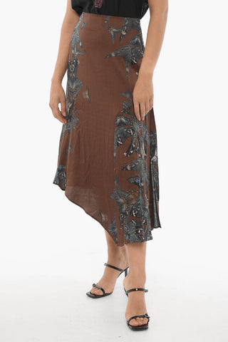 Patterned Asymmetrical ANI DIANA Skirt with Side Slit