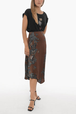 Patterned Asymmetrical ANI DIANA Skirt with Side Slit