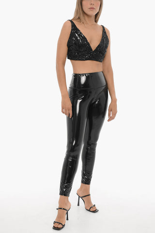 Sequined Triangle FERN Crop Top