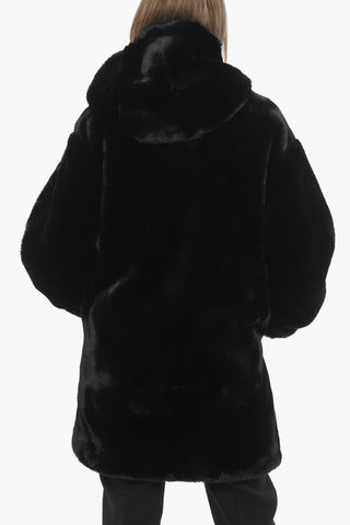 Giubbotto STATE BUNNY in Eco Pelliccia con Cappuccio 