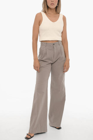 Pantaloni FLAVIE in Cotone Stretch a Doppia Pince