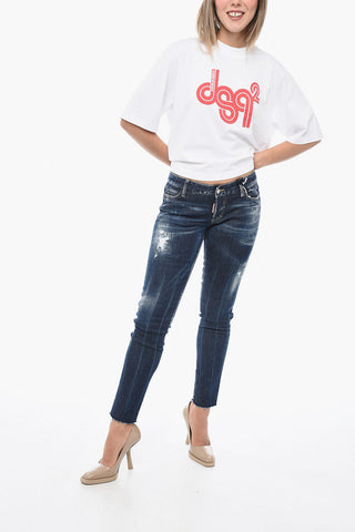 5 Pocket Jennifer Fit Denims with Raw-cut Hem 14cm