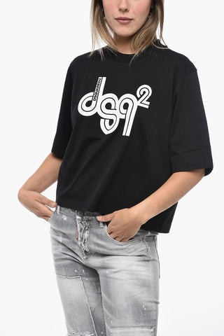 T-Shirt Crop Ovesize con Logo
