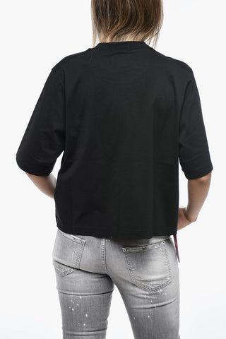 T-Shirt Crop Ovesize con Logo