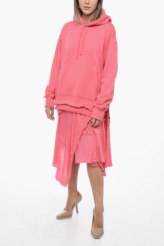 Double Fabbric D-ROLLER Dress with Asymmetric Hem