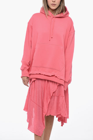 Double Fabbric D-ROLLER Dress with Asymmetric Hem