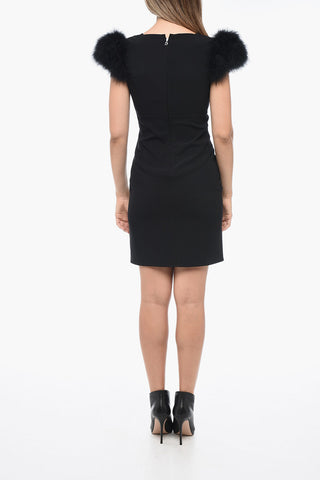 Cut-out Sheath Dress GOTH with Feather Details