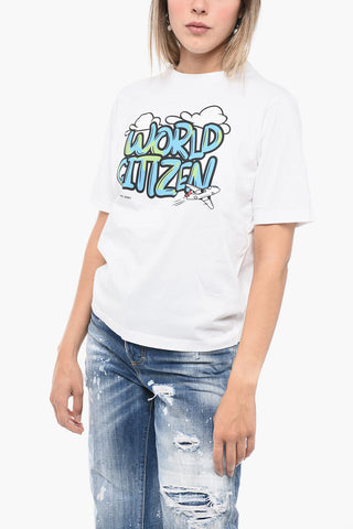 T-Shirt Girocollo WORLD CITIZEN in Cotone