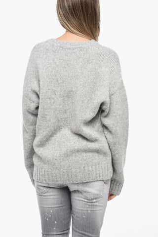 Dropped Shoulder Pullover with Logo Patch