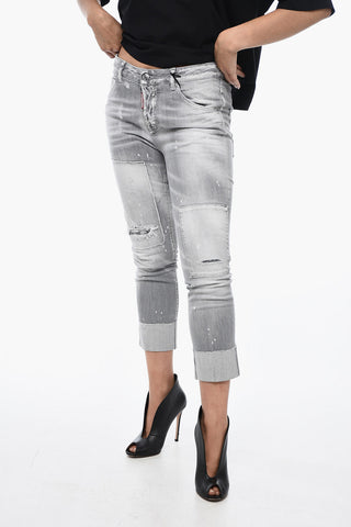 Cropped Cool Guy Denims with Distressed Effect
