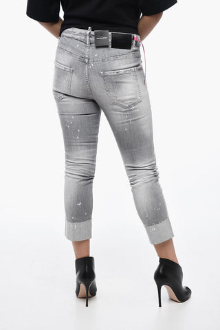 Cropped Cool Guy Denims with Distressed Effect