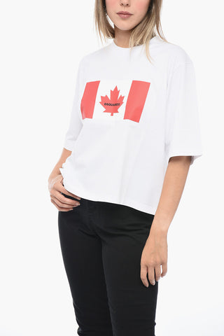 T-Shirt Crop Ovesize con Logo