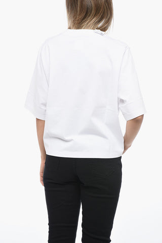 T-Shirt Crop Ovesize con Logo