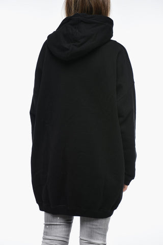 Mini Abito Hoodie Oversize con Stampa Logo