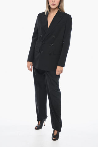 Double-breasted FLAHDANCE Virgin Wool Blend Suit with Flap Pockets