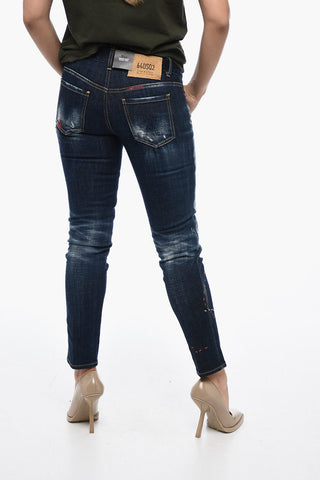 Jeans Skinny Monster Maze con Ricami 14,5cm