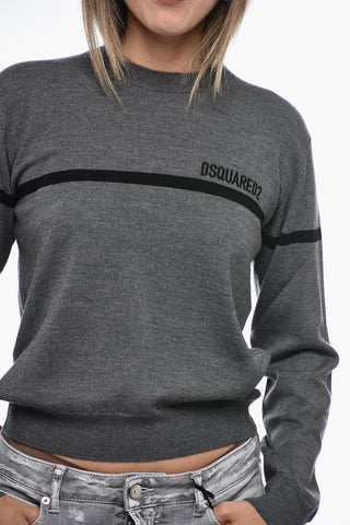 Virgin Wool Pullover with Embroidered Logo