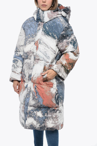 W-TAKRY-CMF Down Jacket with Earth Print