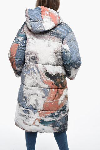 W-TAKRY-CMF Down Jacket with Earth Print
