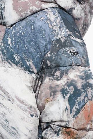 W-TAKRY-CMF Down Jacket with Earth Print