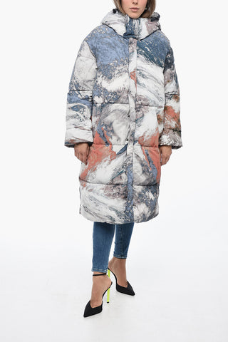W-TAKRY-CMF Down Jacket with Earth Print