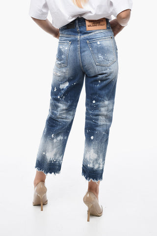 5 Pocket Boston Fit Denims with Fringed Hem 21cm