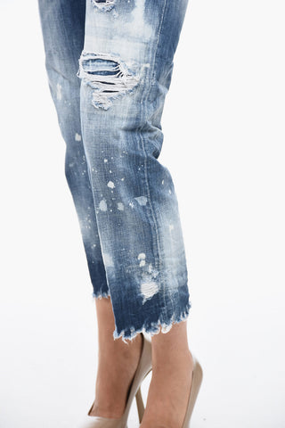 5 Pocket Boston Fit Denims with Fringed Hem 21cm